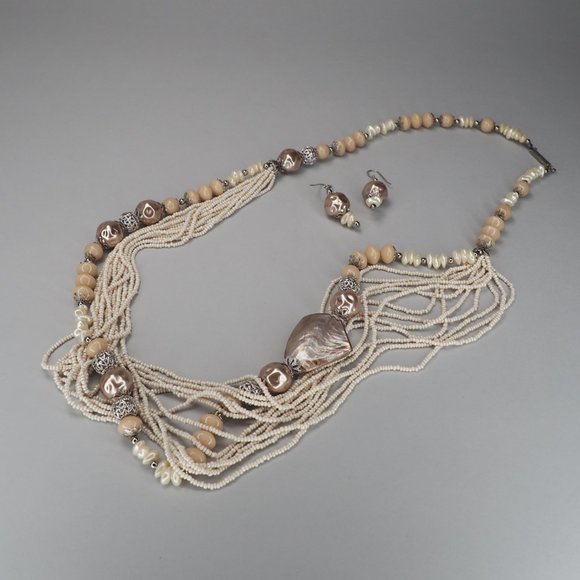 Vintage Mother of Pearl Jewelry Set - Picture 1 of 7